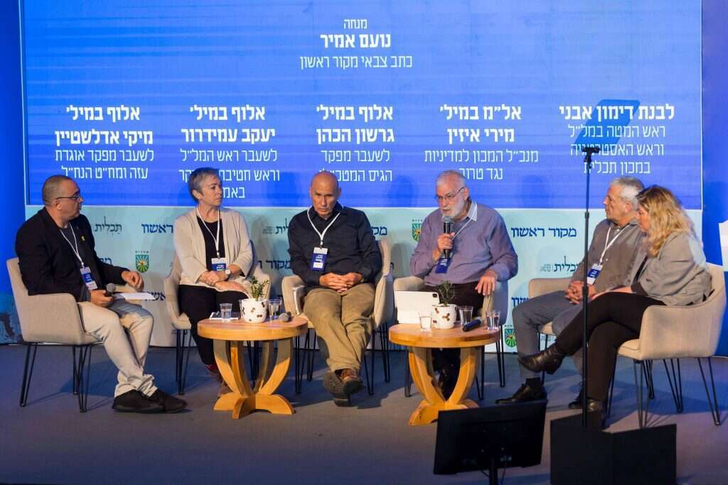 פאנל בנושא תפיסת הביטחון של ישראל, בהנחיית נועם אמיר, בוועידת מקור ראשון לחברה וביטחון. | לירון מודלובן