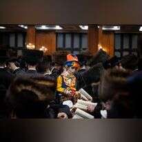 קריאת מגילה בישיבה בירושלים. | יונתן זינדל, פלאש 90