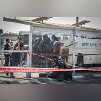 זירת הפיגוע בתחנה המרכזית בבאר שבע, הבוקר. | דודו גרינספן, פלאש 90