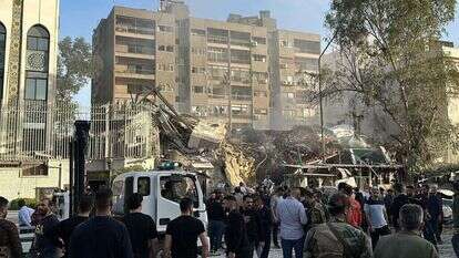 זירת התקיפה בדמשק,. | Maher AL MOUNES / AFP