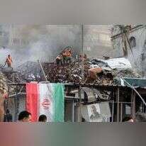 זירת חיסולו של מחמד רזא זאהדי בדמשק. | LOUAI BESHARA / AFP