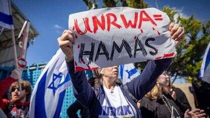 הפגנה מול משרדי אונר"א בירושלים. | יונתן זינדל, פלאש 90