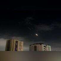 תיעוד מהתקיפה האיראנית הלילה. | Tomer Neuberg/Flash90