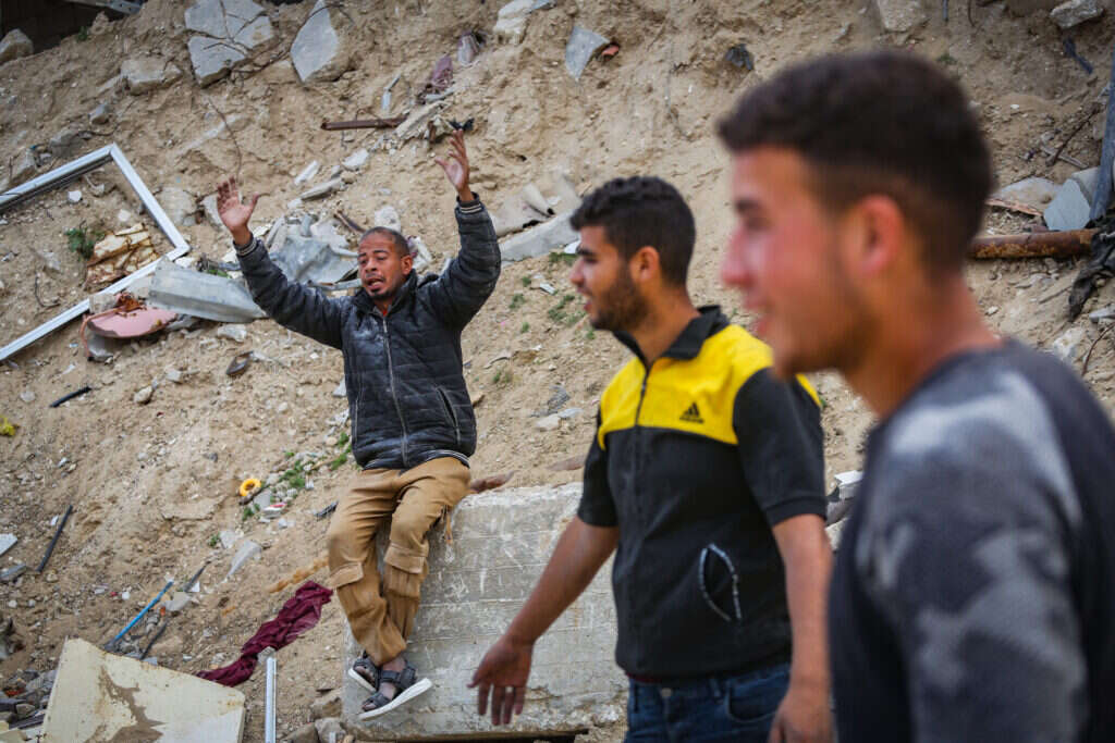 פלסטינים בחאן יונס, בשבוע שעבר. | עטייה מוחמד, פלאש 90