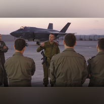 הרמטכ"ל הרצי הלוי בבסיס חיל האוויר בנבטים, אתמול. | דובר צה"ל