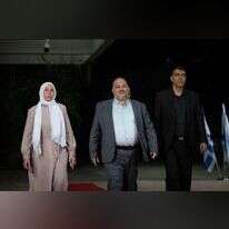 מנסור עבאס, ראש מפלגת רע"מ, בבית הנשיא. | יונתן זינדל, פלאש 90