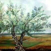 הלה צ'ולסקי, מבט מגילון, שמן על קנבס, 2022