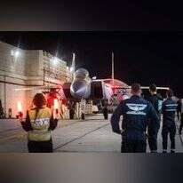 מטוסי חיל האוויר בשובם מיירוט הכטב"מים וטילי השיוט ששוגרו לישראל מאיראן. | דובר צה"ל