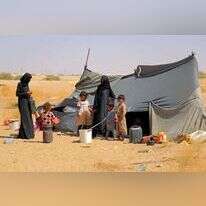 מחנה עקורים בפאתי העיר מריב שבצפון מזרח תימן, 2021. | איי.אף.פי