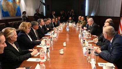 צוותו של מזכיר המדינה האמריקני אנתוני בלינקן  דן עם חברי הממשלה במהלך ביקורו בישראל, | חיים צח, לע"מ