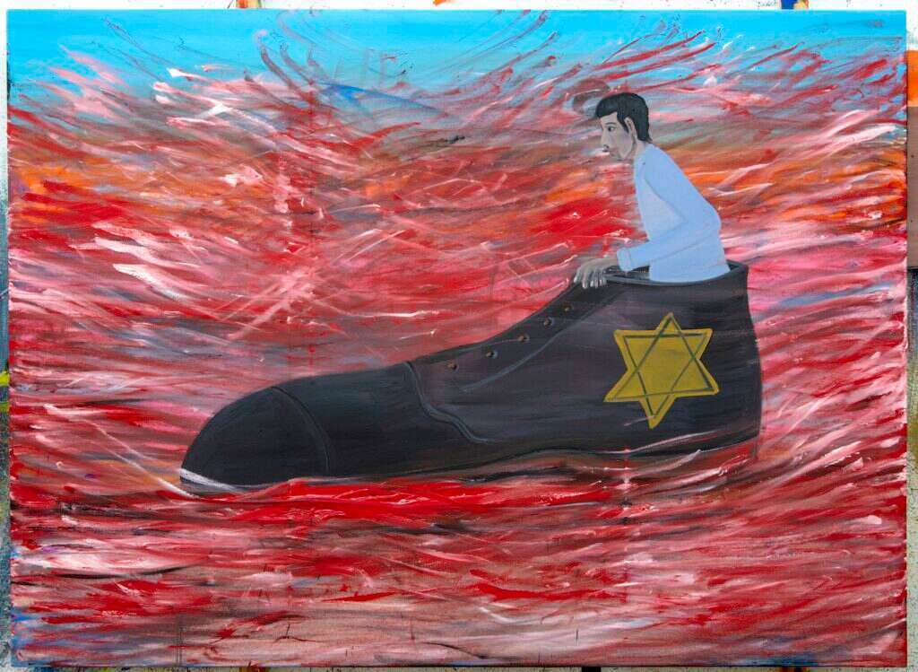 שי אזולאי, "גדול ממני", שמן על בד, 2023