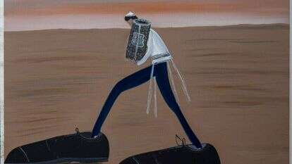 שי אזולאי, "שמחת תורה", שמן על בד, 2023