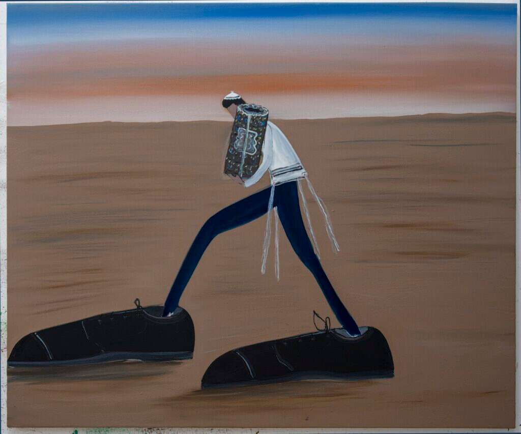 שי אזולאי, "שמחת תורה", שמן על בד, 2023