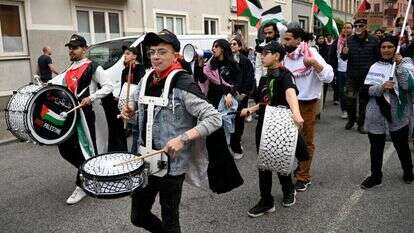 תהלוכה פרו-פלסטינית במאלמו, שוודיה. EPA