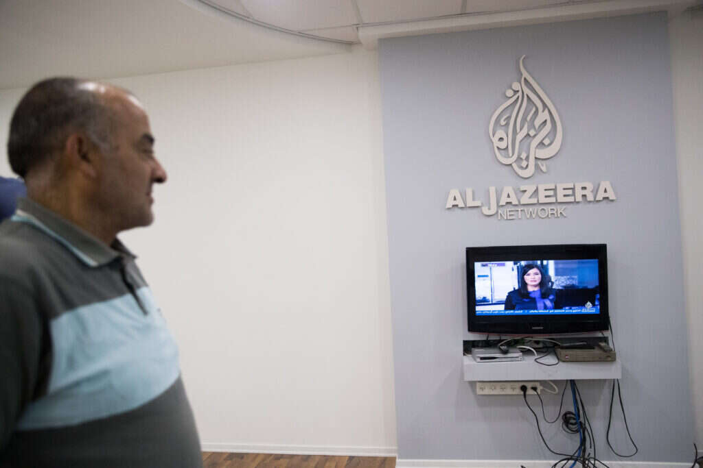 משרדי אל ג'זירה בירושלים. | יונתן זינדל, פלאש 90