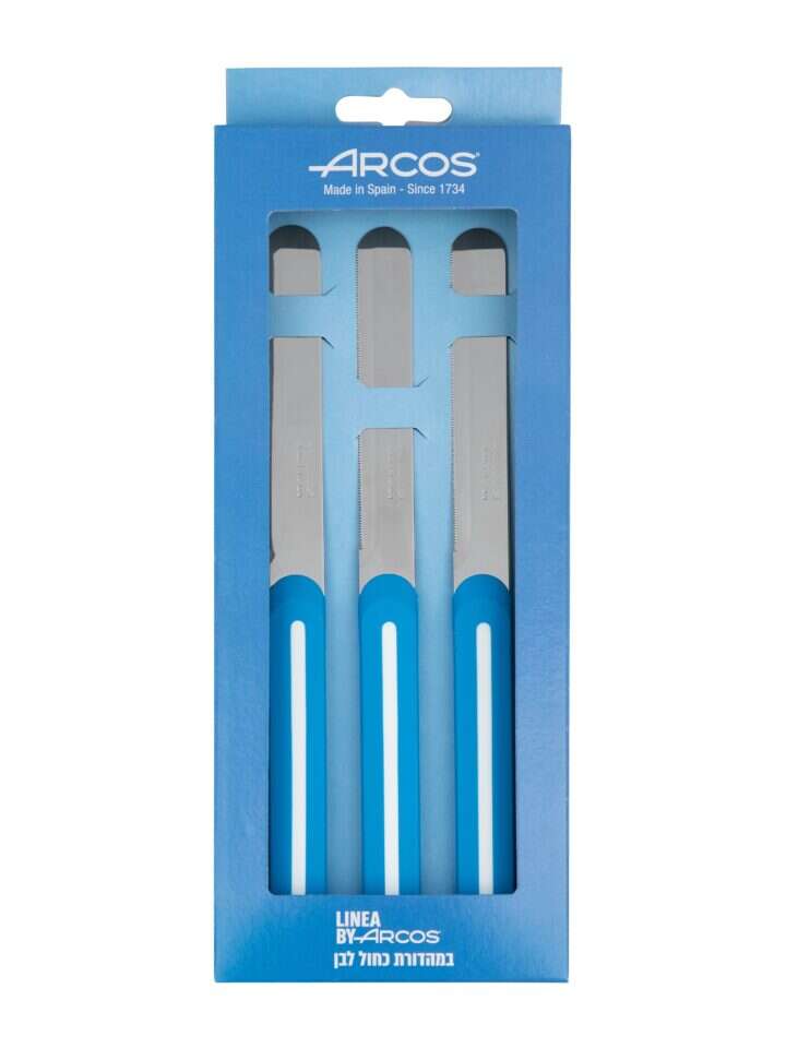 קוק אנד בייק סכיני ארקוס לינאה כחול לבן. | טל טרי (Custom)