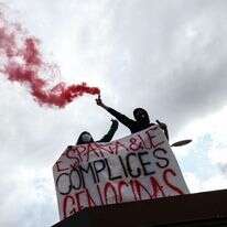 הפגנה נגד ישראל באוניברסיטה במדריד. | AFP