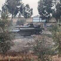 דגם של טנק ששימש את מחבלי חמאס לאימונים, סמוך לרפיח. | דובר צה"ל