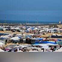 אוהלי עקורים באזור המואסי | AFP