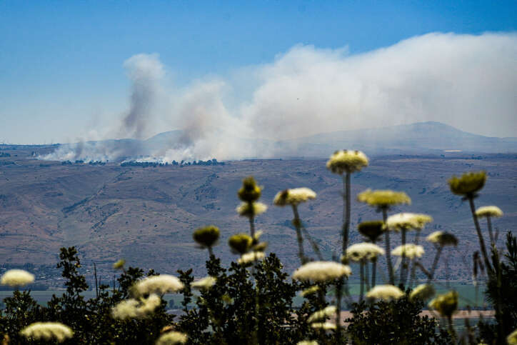 פגיעת רקטות מלבנון באזור רמת הגולן. | אייל מרגולין, פלאש 90