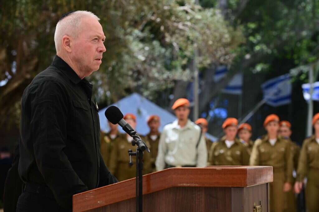 שר הביטחון יואב גלנט בטקס יום הזיכרון תשפ"ד, 2024. | תומר נויברג, פלאש 90