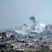 תקיפה בבית־חאנון בתחילת המלחמה. | גטי אימג'ס