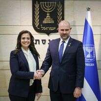 אליס סטפניק עם יו"ר הכנסת אמיר אוחנה, בביקורה בישראל. | נועם מושקוביץ, דוברות הכנסת