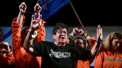 שפי פז בהפגנה בשנה שעברה. | Avshalom Sassoni/Flash90 שפי פז בהפגנה בשנה שעברה. | Avshalom Sassoni/Flash90