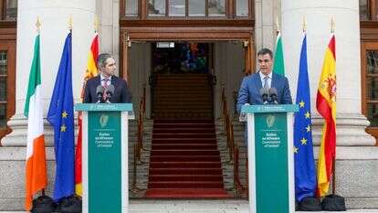 ראש ממשלת אירלנד סיימון האריס וראש ממשלת ספרד פדרו סאנצ'ס. | AFP ראש ממשלת אירלנד סיימון האריס וראש ממשלת ספרד פדרו סאנצ'ס. | AFP