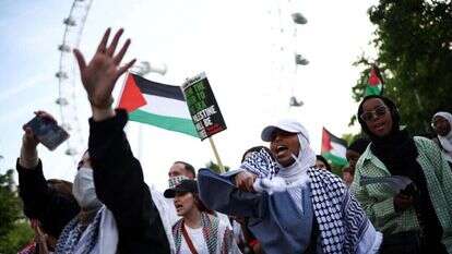 הפגנה נגד ישראל בלונדון. | AFP