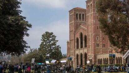 אוניברסיטת קליפורניה UCLA בזמן ההפגנות נגד ישראל. | EPA/JILL CONNELLY