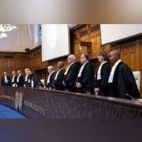 הרכב השופטים בבין הדין הבינלאומי בהאג. | AFP