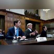 "עלילת דם". הנציגים של ישראל בבית הדין הבינלאומי בהאג. | AFP