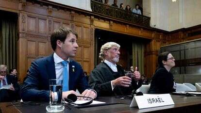 "עלילת דם". הנציגים של ישראל בבית הדין הבינלאומי בהאג. | AFP