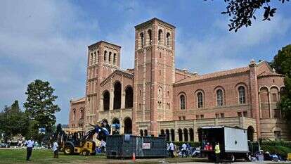 אוניברסיטת קליפורניה UCLA בזמן ההפגנות נגד ישראל. | Frederic J. Brown / AFP