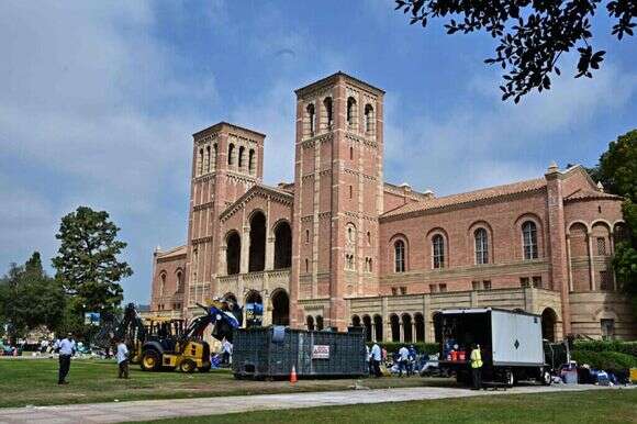 אוניברסיטת קליפורניה UCLA בזמן ההפגנות נגד ישראל. | Frederic J. Brown / AFP