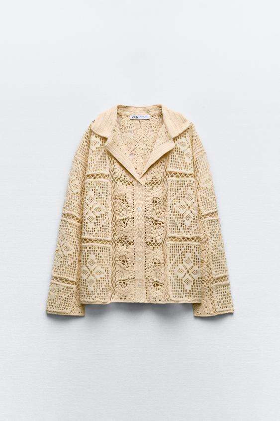 קרדיגן פולו PATCHWORK מסריג קרושה