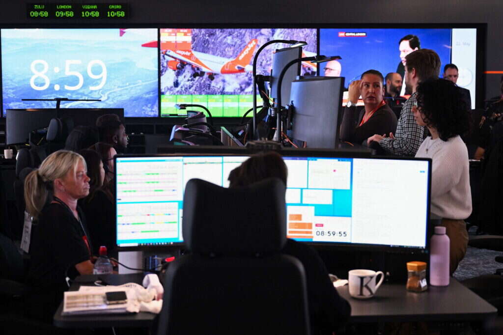 מרכז הבקרה של איזיג'ט. | AFP מרכז הבקרה של איזיג'ט. | AFP