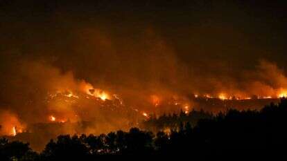 השרפות סמוך לקריית שמונה, כתוצאה מירי טילי חיזבאללה. | דוד כהן, פלאש 90