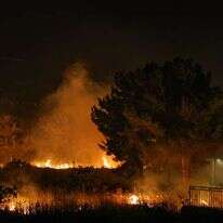 השרפות סמוך לקריית שמונה, כתוצאה מירי טילי חיזבאללה. | דוד כהן, פלאש 90