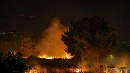 השרפות סמוך לקריית שמונה, כתוצאה מירי טילי חיזבאללה. | דוד כהן, פלאש 90