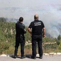 שרפה ביער ביריה הסמוך לצפת, שנגרמה כתוצאה מירי טילי חיזבאללה. | דוד כהן, פלאש 90