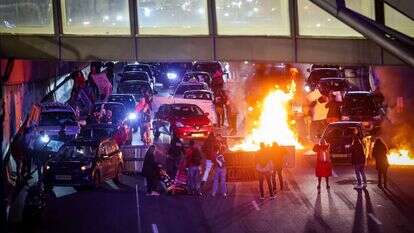 חסימת נתיבי איילון, פברואר 2024. | פלאש 90 חסימת נתיבי איילון, פברואר 2024. | פלאש 90