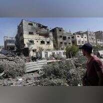 הריסות במחנה נוציראת אחרי מבצע צה"ל. | AFP