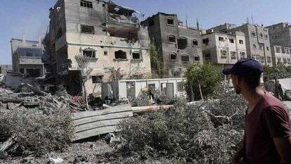 הריסות במחנה נוציראת אחרי מבצע צה"ל. | AFP