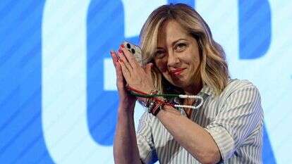 ראש ממשלת איטליה, ג'ורג'יה מלוני. | Filippo MONTEFORTE / AFP