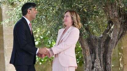 מנהיגי ה-G7 והאיחוד האירופי בפתח הוועידה באיטליה. | EPA