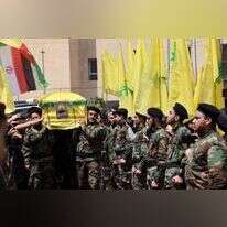 הלווייתו של אבו־טאלב בביירות, שלשום. | איי.אף.פי