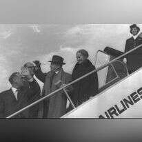 עגנון ממריא לטקס קבלת פרס נובל, 1966. | משה מילנר, לע"מ