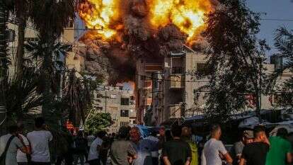 תקיפה אווירית במחנות המרכז של רצועת עזה, בחודש מאי. | EPA